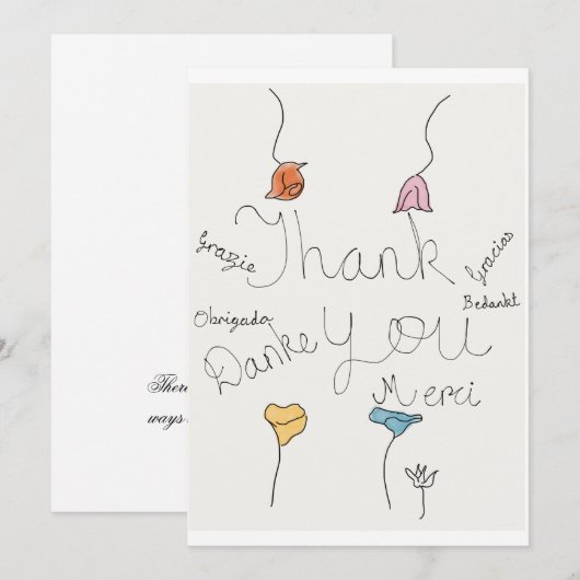 Hartelijk dank voor uw brief in verschillende tale bedankkaart (Voorkant / Achterkant)