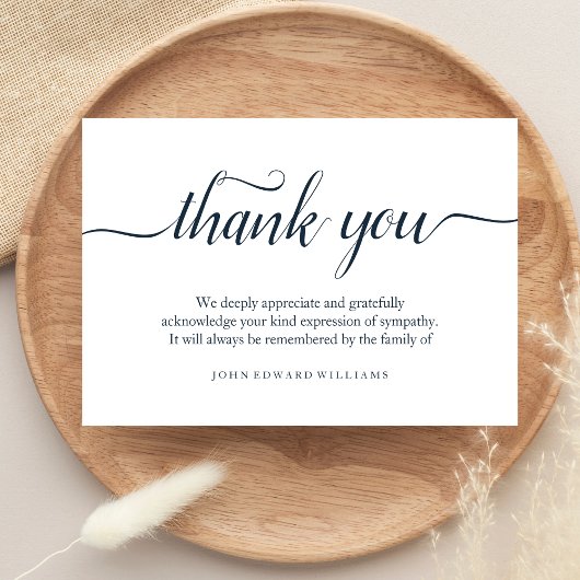 Hartelijk dank voor uw briefkaart Bereavement