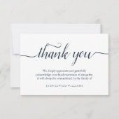 Hartelijk dank voor uw briefkaart Bereavement (Voorkant)