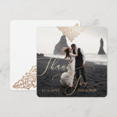 Hartelijk dank voor uw bruiloft, aangepaste vierka notitiekaartje (Voorkant / Achterkant)