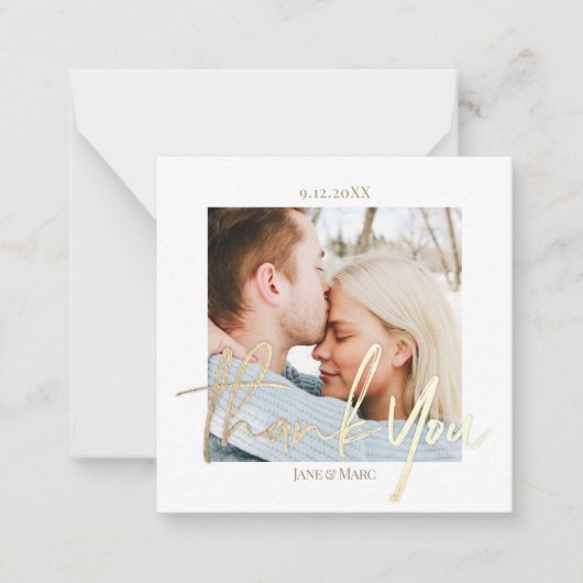 Hartelijk dank voor uw bruiloft met aangepaste fot notitiekaartje (Voorkant)