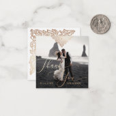 Hartelijk dank voor uw bruiloft met aangepaste fot notitiekaartje (Voorkant / Achterkant in situ)