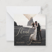 Hartelijk dank voor uw bruiloft op aangepaste foto notitiekaartje (Voorkant)