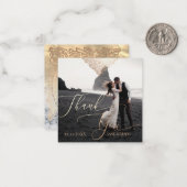 Hartelijk dank voor uw bruiloft op aangepaste foto notitiekaartje (Voorkant / Achterkant in situ)