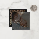 Hartelijk dank voor uw bruiloft op de Aangepaste f Notitiekaartje (Voorkant / Achterkant in situ)