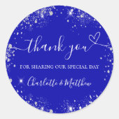 Hartelijk dank voor uw bruiloft. ronde sticker (Voorkant)