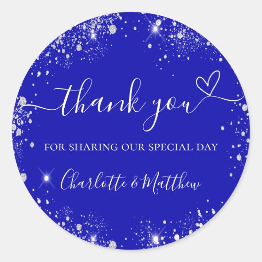 Hartelijk dank voor uw bruiloft. ronde sticker (Voorkant)
