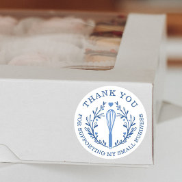 Hartelijk dank voor uw Business Blue Bakery Whisk  Ronde Sticker