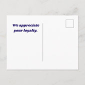 Hartelijk dank voor uw Business Blue Customer Appr Briefkaart (Achterkant)