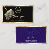 Hartelijk dank voor uw Business Insert Logo Gold C Visitekaartje (Voorkant / Achterkant)