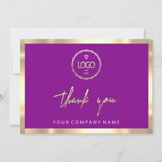 Hartelijk dank voor uw Business Insert Logo Gold L Kaart (Voorkant)