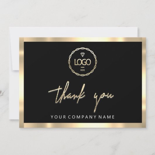 Hartelijk dank voor uw Business Insert Logo Gold L Kaart (Voorkant)