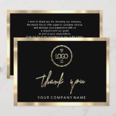 Hartelijk dank voor uw Business Insert Logo Gold L Kaart (Voorkant / Achterkant)