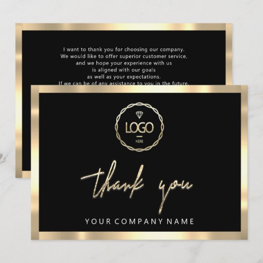 Hartelijk dank voor uw Business Insert Logo Gold L Kaart (Voorkant / Achterkant)