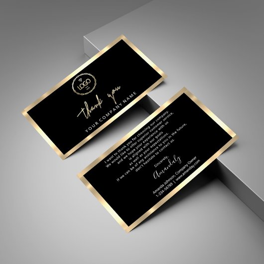 Hartelijk dank voor uw Business Insert Logo Gold L Visitekaartje