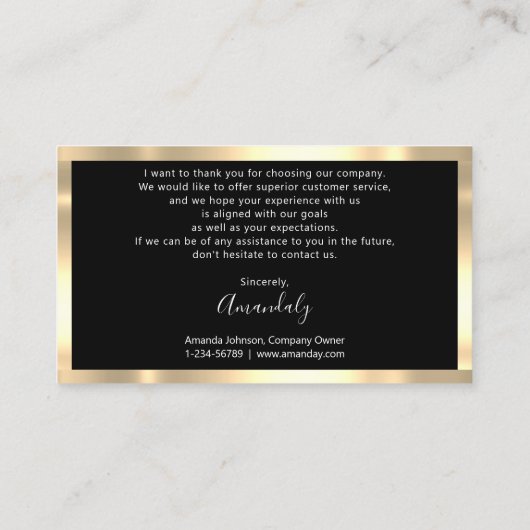 Hartelijk dank voor uw Business Insert Logo Gold L Visitekaartje (Achterkant)