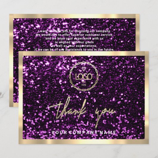 Hartelijk dank voor uw Business Insert Logo Gold M Kaart (Voorkant / Achterkant)