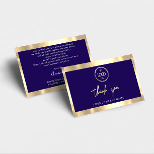Hartelijk dank voor uw Business Insert Logo Gold N Visitekaartje
