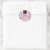 Hartelijk dank voor uw Business QR Code Logo Roze  Ronde Sticker (Tas)