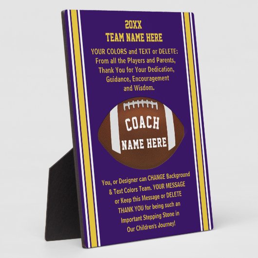 Hartelijk dank voor uw cadeautjes voor Football Co Fotoplaat (Zijkant)