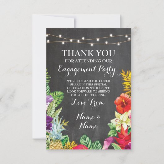 Hartelijk dank voor uw Chalkboard Rustic Aloha Tik Kaart (Voorkant)