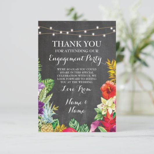 Hartelijk dank voor uw Chalkboard Rustic Aloha Tik Kaart (Staand voorkant)