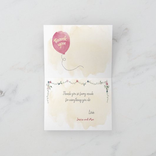 Hartelijk dank voor uw collega's en uw grensballon bedankkaart (Binnen)