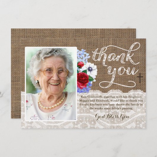 Hartelijk dank voor uw condoleanskaart bedankkaart (Voorkant / Achterkant)