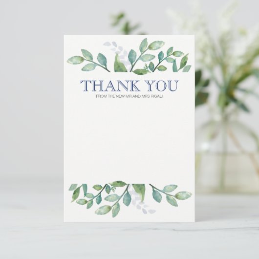 Hartelijk dank voor uw creditcard Greenery Suite Bedankkaart (Staand voorkant)