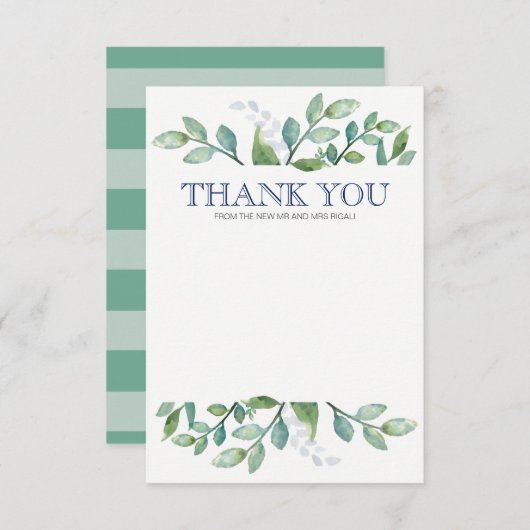 Hartelijk dank voor uw creditcard Greenery Suite Bedankkaart (Voorkant / Achterkant)