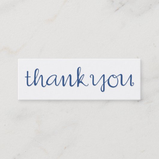 Hartelijk dank voor uw cursief blauw Visitekaartje (Voorkant)