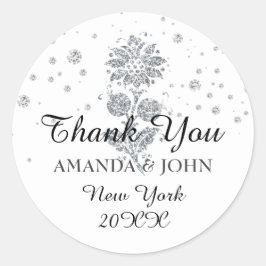 Hartelijk dank voor uw diamantnaam Wedding Bridal  Ronde Sticker