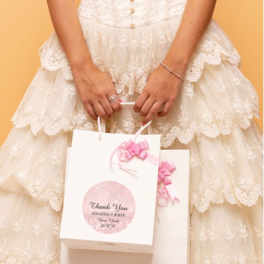 Hartelijk dank voor uw diamantnaam Wedding Bridal  Ronde Sticker