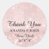 Hartelijk dank voor uw diamantnaam Wedding Bridal  Ronde Sticker (Voorkant)