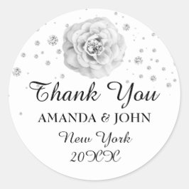 Hartelijk dank voor uw diamantnaam Wedding Bridal  Ronde Sticker