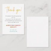 Hartelijk dank voor uw donatie aan liefdadigheidsb plaatskaartje (Voorkant / Achterkant)