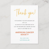 Hartelijk dank voor uw donatie aan liefdadigheidsb plaatskaartje (Voorkant)