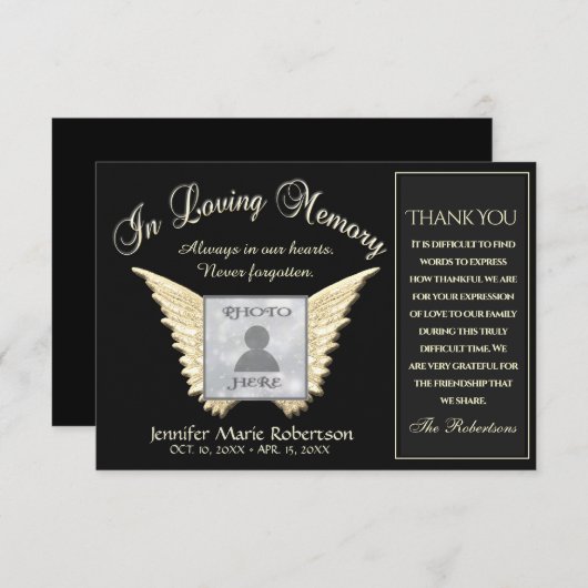 Hartelijk dank voor uw fotokaart met Angel Wings (Voorkant / Achterkant)