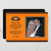 Hartelijk dank voor uw fotokaart - Oranje en zwart Bedankkaart (Voorkant / Achterkant)