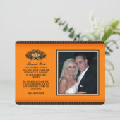Hartelijk dank voor uw fotokaart - Oranje en zwart Bedankkaart (Staand voorkant)