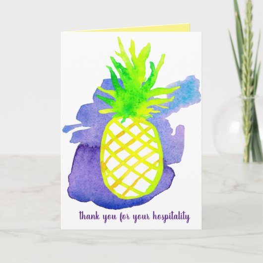 Hartelijk dank voor uw gastvrijheid Pinapple Fruit Kaart (Voorkant)