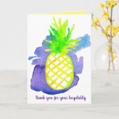 Hartelijk dank voor uw gastvrijheid Pinapple Fruit Kaart (Gele Bloem)
