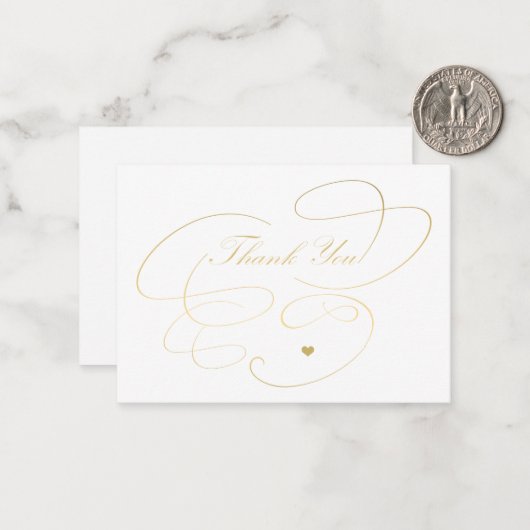 Hartelijk dank voor uw gouden script, eenvoudig el notitiekaartje (Voorkant / Achterkant in situ)