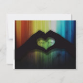 Hartelijk dank voor uw harten met regenbooghout bedankkaart (Voorkant)