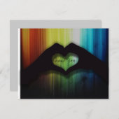 Hartelijk dank voor uw harten met regenbooghout bedankkaart (Voorkant / Achterkant)