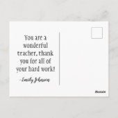 Hartelijk dank voor uw hulp bij de groei - briefkaart (Achterkant)