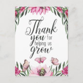 Hartelijk dank voor uw hulp bij de groei - briefkaart (Voorkant)
