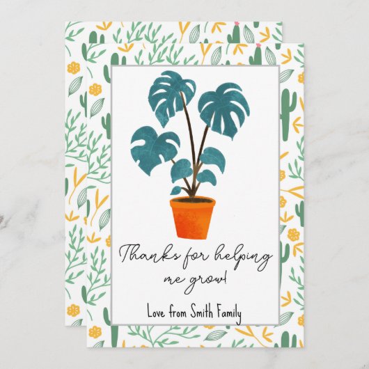 Hartelijk dank voor uw hulp bij het verbouwen van  kaart (Voorkant / Achterkant)