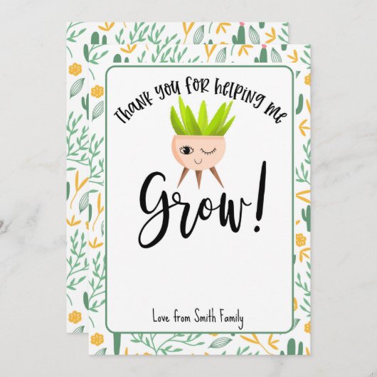 Hartelijk dank voor uw hulp bij het verbouwen van  kaart (Voorkant / Achterkant)