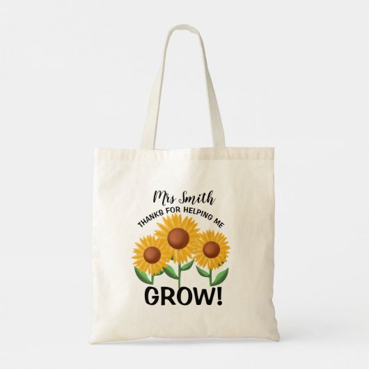 Hartelijk dank voor uw hulp om de Gele zonnebloem  Tote Bag (Achterkant)